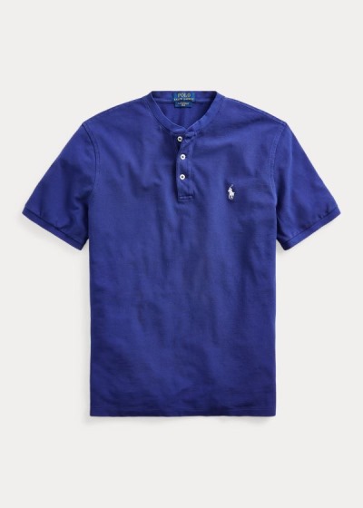 Henley Polo Ralph Lauren Hombre Azul Rey Azules - Featherweight Mesh - XZPRW9170